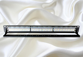 1U CAT6 24 ports UTP 3x8 colored jacks patch panel